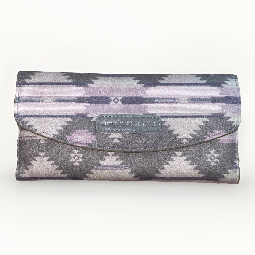 Soft Simply Southern Aztec Purple Gray Wallet
